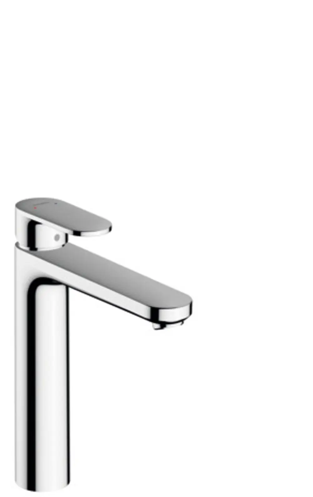 Einhebel-Waschtischmischer aus Chrom von Hansgrohe mit schlankem, modernem Design und integriertem Zugstangen-Ablauf.